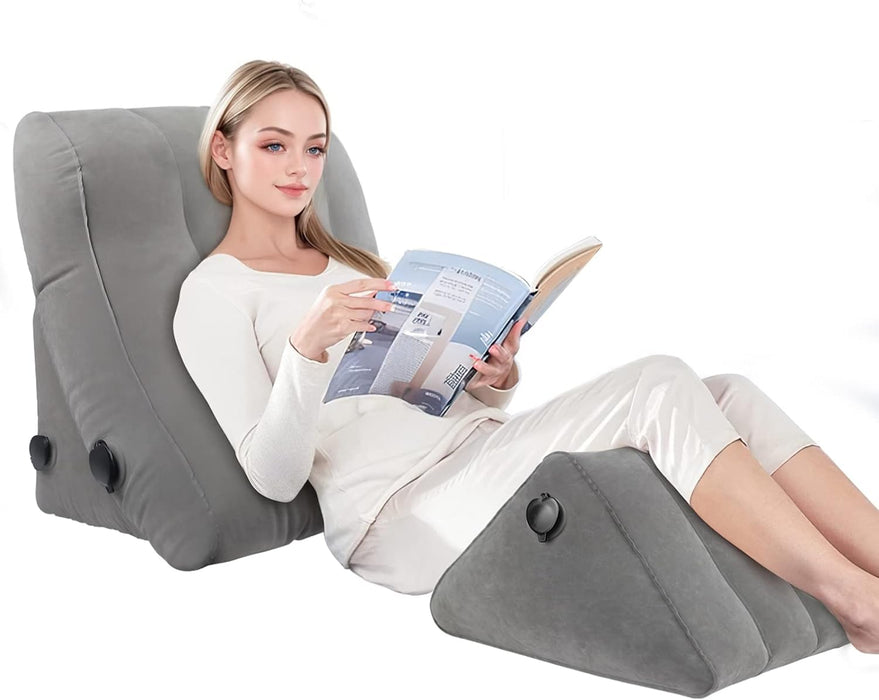 EKEPE Inflatable Wedge Pillow Set for Sleeping, Bed Wedge Pillow Set for Travel, Post Surgery Pillow for After Surgery, Knee & Back Pain, Acid Reflux, GERD, Anti Snoring, Heartburn