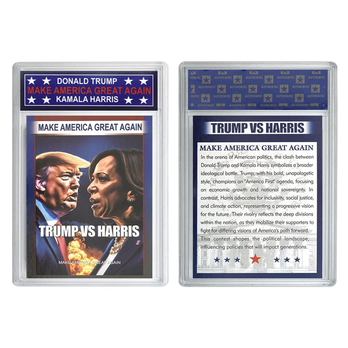 1pc 2024 US President Donald Trump Vs Kamala Harris Rating Card Collectible Card Supporter Fan Commemorative Gift