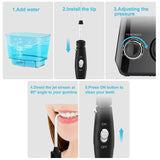 TUREWELL Water Flossing Oral Irrigator, 600ML Dental Water Teeth Cleaner 10 Adjustable Pressure, Electric Oral Flosser for Teeth/Braces, 8 Water Jet Tips for Family (Black)