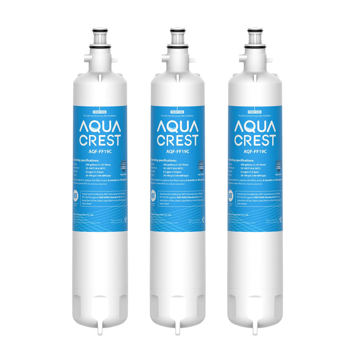 AQUA CREST Replacement for GE® RPWFE, RPWF (with CHIP) Refrigerator Water Filter, Compatible with GYE22HMKES, GYS22GMNES, GYE22HBLTS, DFE28JSKSS, GFE28HMHES, GNE29GYNFS, GFE28GYNFS, 3 Filters