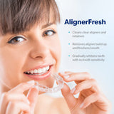 EVERSMILE AlignerFresh Extra Whitening Aligner & Retainer Cleaning Foam. AlignerFresh Cleaning Foam for Invisalign, ClearCorrect, Essix, Hawley Trays/Aligners. Cleans, Kills Bacteria & Whitens Teeth.