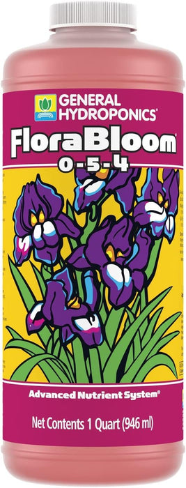 General Hydroponics FloraBloom 0-5-4 Plant Food, Part of FloraSeries Advanced Nutrient System for Plants, 1 Quart
