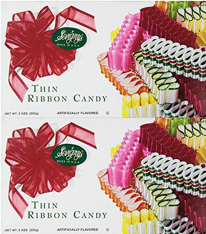 SEVIGNY'S Thin Ribbon Candy - Made in USA. 9 Oz. Box, (2 Pack)