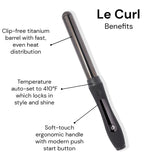 L'ANGE HAIR Le Curl Titanium Curling Wand | Professional Curling Iron for All Hair Types | Clip Free Hair Curler | Best Curling Wand for Tighter Curls & Beach Waves | Black 1” (25MM)