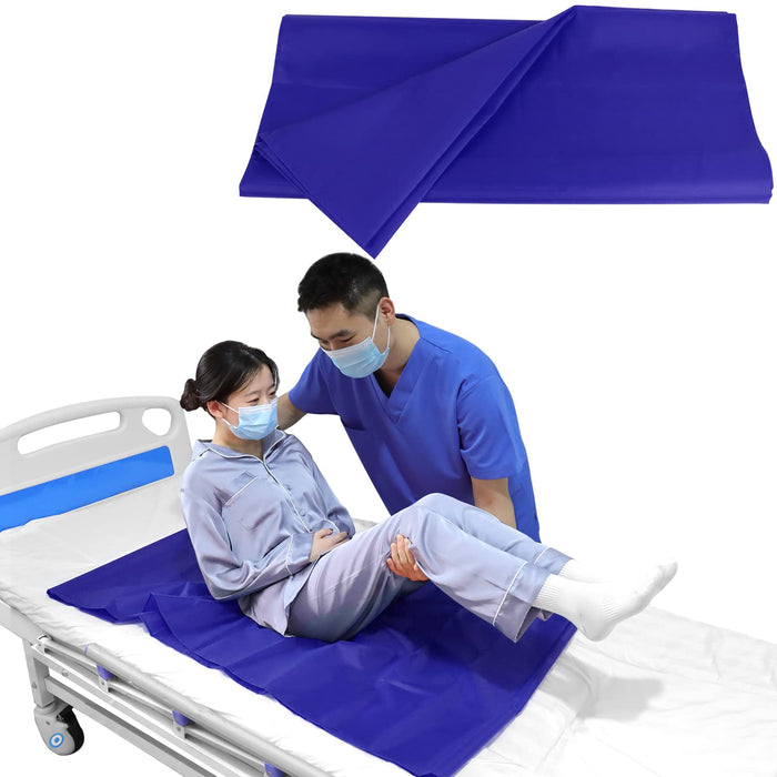 YHK Tubular Slide Sheet Transfer, Car Transfer Aid Easy Slide Sheet Positioning for Automotive Bed Flip Repositioning Home Care Assisted Mobility for Elderly Device (Blue, 28"x47")