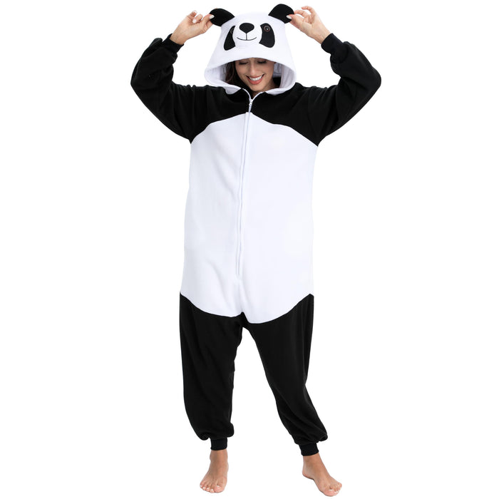 Wishliker Unisex Adult Onesie Costume Halloween Christmas Cosplay Animal Cartoon Pajamas Panda