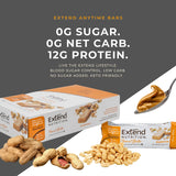 Extend Nutrition Sugar Free High Protein Bars, Perfect Diabetic Snacks for Adults and Kids, High Protein Bars for Hunger Control and Steady Energy, Low Carb, Keto Friendly, Peanut Butter, 12 Count