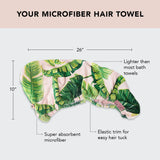 Kitsch Microfiber Hair Towel Wrap for Women - Quick Dry Towel | Microfiber Towel for Hair | Hair Drying Towel Wrap for Long Hair | Hair Towels | Hair Turban Towel for Wet Hair (Palm Leaves)