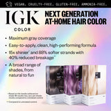 IGK Permanent Color Kit VOLCANIC - Purest Black 1NA | Easy Application + Strengthen + Shine | Vegan + Cruelty Free + Ammonia Free | 4.75 Oz