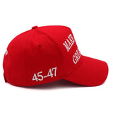 Trump Hat 2024 MAGA Hat 45-47 Embroidered Make America Great Again Donald Trump Slogan with USA Flag Cap Trump Merchandise Gift for Woman Men