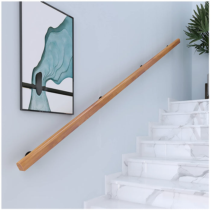 Wooden Handrails, 1-20ft Non-Slip Staircase Handrail, for Home Garden Corridor Lofts Kindergarten Guardrail Decking Railings, Wall Mounted Barrier-Free Staircase Grab Bar for Elderly (Size : 6ft)