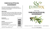 EuroSpa Aromatics Pure Eucalyptus Oil ShowerMist and Steam Room Spray, All-Natural Premium Aromatherapy Essential Oils - Pure Eucalyptus, 8oz