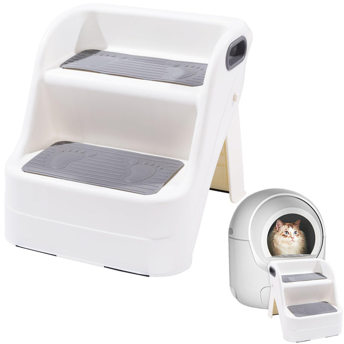 BALAPET Cat Ramp for Litter Box Litter Box Ramp Custom Fit for Automatic Cat Litter Box,with Non-Slip Rubber Feet, Cat Steps Suitable for Small & Elderly Cats