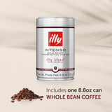 Illy Intenso Whole Bean Coffee, Dark Roast, Intense, Robust And Full Flavored With Notes Of Deep Cocoa, 100% Arabica Coffee, No Preservatives, 8.8 Ounce (Pack Of 1)