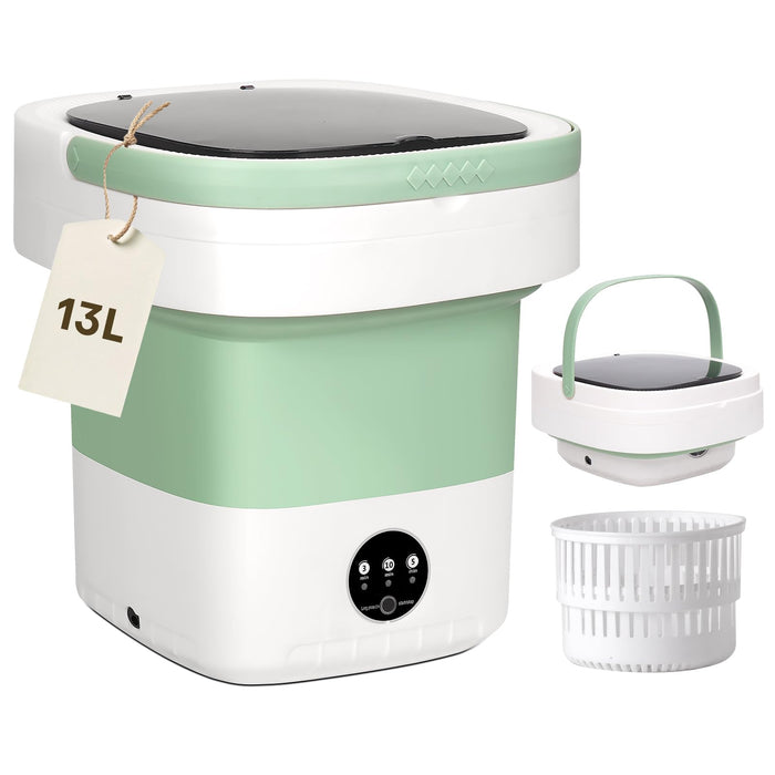 Portable Washing Machine, Upgrade 13L Mini Clothes Washer with 3 Modes, Foldable Small Laundry Machine for Travel, Camping, RV - Perfect for Underwear, Baby Clothes, Socks