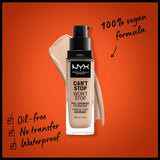 NYX PROFESSIONAL MAKEUP Can't Stop Won't Stop Foundation, 24h Full Coverage Matte Finish - Light Ivory