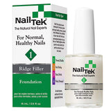 Nail Tek Foundation 1, Ridge Filling Strengthening Base Coat for Strong, Healthy Nails, 0.5 oz, 2-Pack