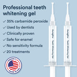 Auraglow Teeth Whitening Kit, LED Accelerator Light, 35% Carbamide Peroxide Teeth Whitening Gel, 20+ Whitening Treatments, (2) 5mL Whitening Gel Syringes, Whiten Teeth Faster