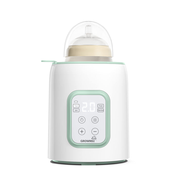Grownsy Baby Bottle Warmer, 8-in-1 Fast Baby Milk Warmer with Timer for Breastmilk or Formula, Accurate Temperature Control, 24H Keep, Food Heater&Defrost BPA-Free Bottle Warmer for All Bottles- Green