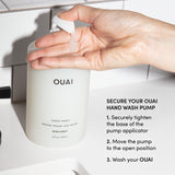 OUAI Hand Wash - Moisturizing Hand Soap with Jojoba, Avocado, & Rose Hip Oil for Replenished Skin - Gentle Exfoliating Bathroom + Kitchen Hand Soap (16 Fl Oz)