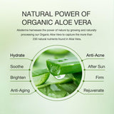 Aloderma 99% Organic Aloe Vera Gel Made within 12 Hours of Harvest - Lightweight, Non-Sticky Aloe Gel for Face and Body, Sunburn Relief, Natural, Soothing Hydrating Aloe Vera for Scalp & Hair, 10.6oz