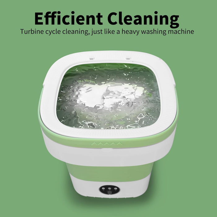 Portable Washing Machine, 16L Upgraded with Spin Basket Laundry Machine, 3 Modes Deep Cleaning, Upgraded Small Collapsible Laundry for Hotel, Apartment, Home and Travel - Green