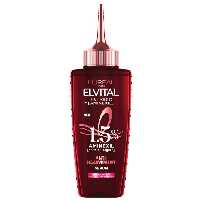 L'Oréal Paris Elvital Serum gegen Haarausfall durch Haarbruch, Für kraftloses, brüchiges Haar, Mit 1,5% Aminexil, Koffein und Arginin, Full Resist Anti-Haarverlust Haarfluid, 1 x 102 ml