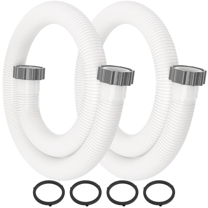 HOMNUTS Pool Hoses for Above Ground 1.5’’ Diameter 59" Long Accessory Swimming Pool Replacement Hose, 2 Pack Filter Pump Hose Compatible with Pump Models