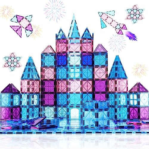 Magnetic Tiles Kids Toys for 3 4 5 6 7 8+ Years Old Boys Girls Magnet Toys Building Tiles STEM Educational Learning Magnetic Blocks Toy Set for Toddlers Child Ages 3-6 Birthday