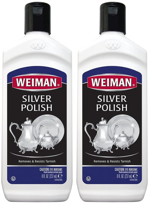 Weiman Silver Polish and Cleaner - 8 Ounce - Clean Shine and Polish Safe Protective Prevent Tarnish- Pack of 2