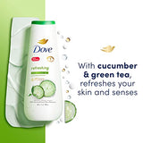 Dove Body Wash Refreshing Cucumber and Green Tea Refreshes Skin Cleanser That Effectively Washes Away Bacteria While Nourishing Your Skin 20 oz (Pack of 4)