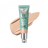 IT Cosmetics CC+ Cream Natural Matte Foundation with SPF 40 - Shine-Reducing & Long-Wear Full Coverage Foundation For Oily Skin - With Hyaluronic Acid - Non-Comedogenic, Fair Light - 1.08 fl oz