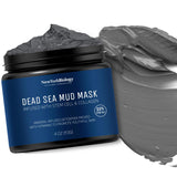 New York Biology Dead Sea Mud Mask for Face and Body with Stem Cell and Collagen – Includes Face Mask Brush Applicator and Towel - Natural Skincare Face Mask for Acne, Blackheads and Oily Skin - 4 oz