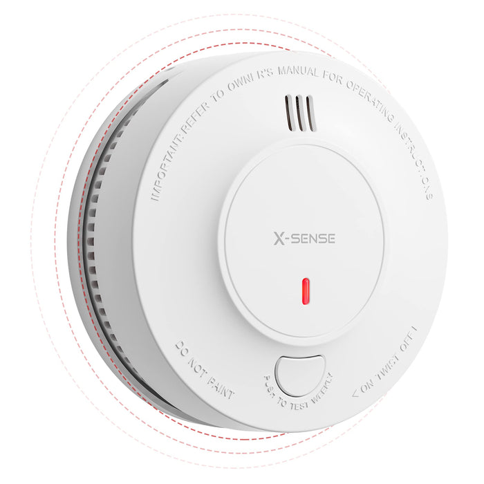 X-Sense Wireless Interconnected Smoke Detector Fire Alarm with Over 820 ft Transmission Range, SD19-W, 1-Pack