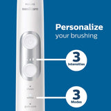 PHILIPS Sonicare ProtectiveClean 6500 Rechargeable Electric Power Toothbrush with Charging Travel Case and Extra Brush Head, White, HX6462/05