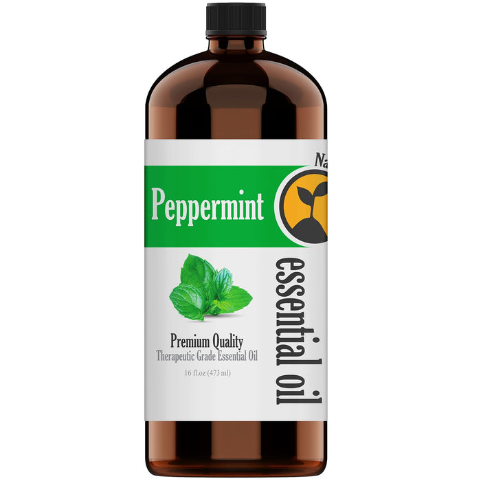 Natures-Star 16oz - Bulk Size Peppermint Essential Oil (16 Ounce Total) - Therapeutic Grade Essential Oil - 16 Fl Oz Bottle