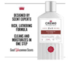 Cremo Bourbon & Oak Barber Grade 2-in-1 Shampoo & Conditioner, 16 Fl Oz (2-Pack) - A Sophisticated Blend of Distiller’s Spice, Fine Bourbon and White Oak