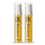 Global Keratin GKHAIR Smoothing Serum (Pack of 2/0.34 fl oz) - 100% Pure Organic Argan Oil | Hydrating Strength Shine Dry Damaged Repair Anti-Frizz Moistures Nourishment