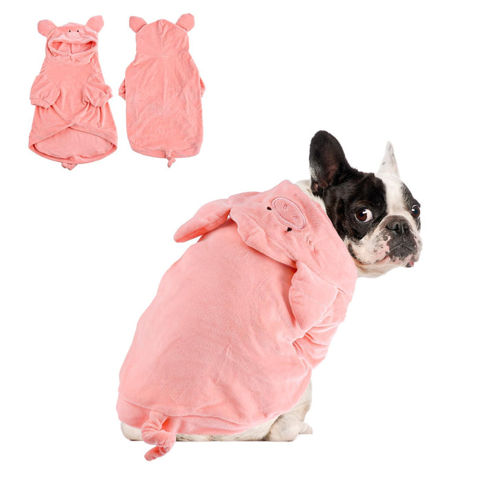NACOCO Halloween Pig Dog Costume - Pet Christmas New Year Hoodie Warm Party Coat Outfit for Small and Medium Cat Dog Clothes(M)