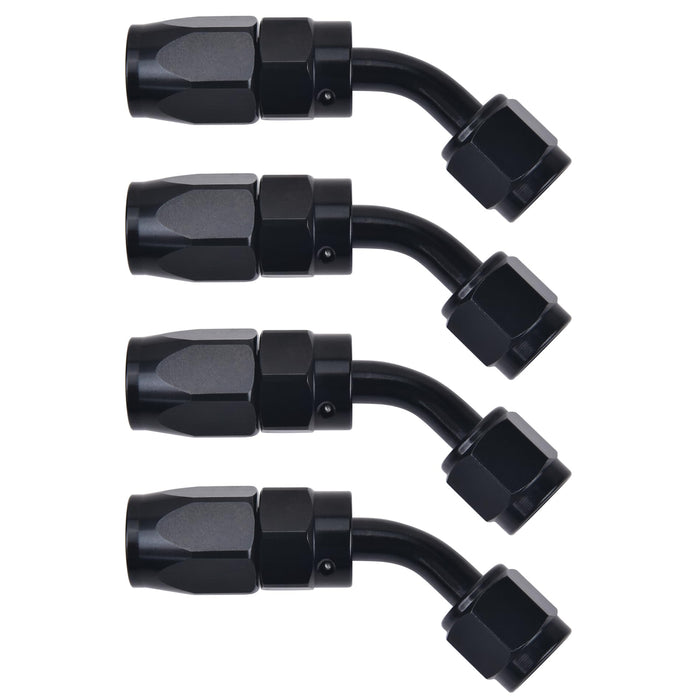 EVIL ENERGY 6AN Hose End Fitting 45 Degree Swivel for CPE Braided Hose Black 4PCS