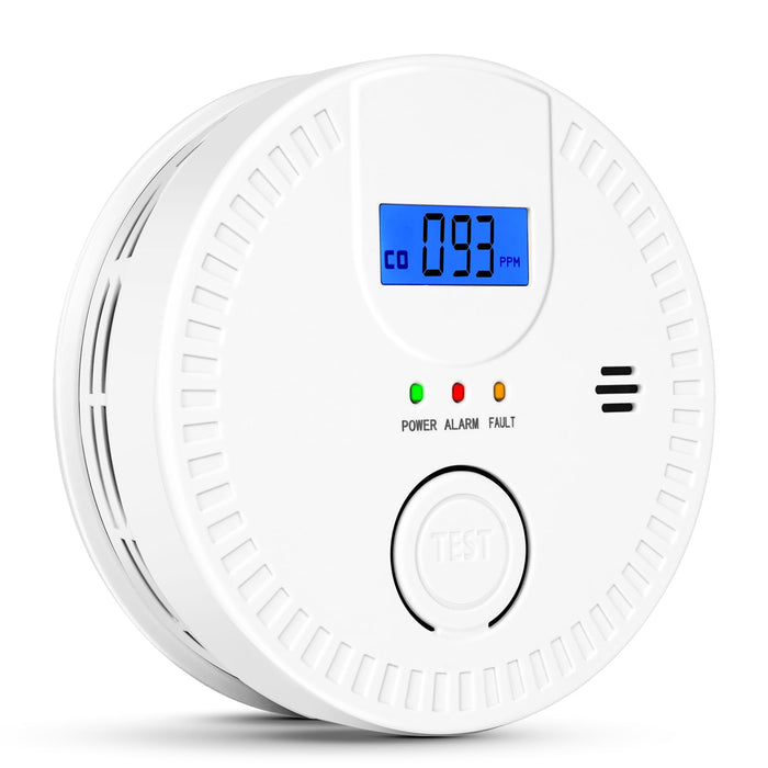 Carbon Monoxide Detector, 85 dB Alarm, Test Button, CO Gas Monitor, Carbon Monoxide Alarm, Battery Operation, Easy Install, Wireless, for Home, for Office, for Kitchen