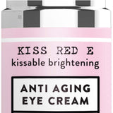 Kiss Red E Anti Aging Eye Cream for Women Men. Vegan Eye Cream for Dark Circles Puffiness Wrinkles 1 OZ 50 Days Supply