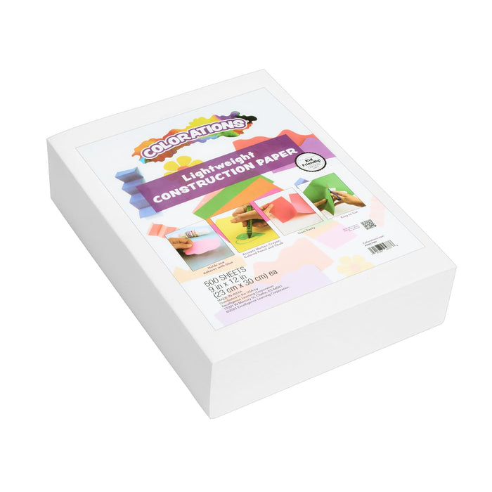 Colorations Lightweight Construction Paper - 500 Sheets - 9 in. x 12in. - Off-White