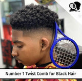 Twist It Up Comb (Imperial Blue) - Alternative to Hair Sponges for Black Men Curls and Sponge for Hair, Tennis Racket for Hair Twist Comb