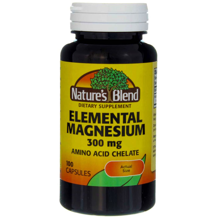 Nature's Blend Elemental Magnesium Amino Acid Chelate 300 mg, 100 Count