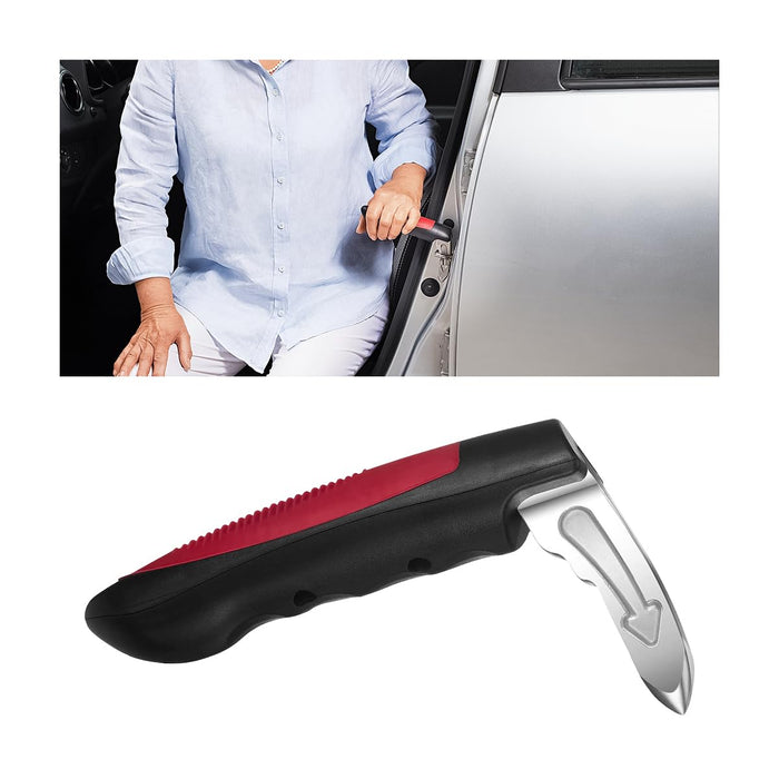 BESULEN Car Handle, Car Door Assist Support Handle for Elderly and Handicapped, Multifunction Window Breaker Emergency Tool, Car Support Mobility Aid Grab Bar Handle for Seniors (Red)