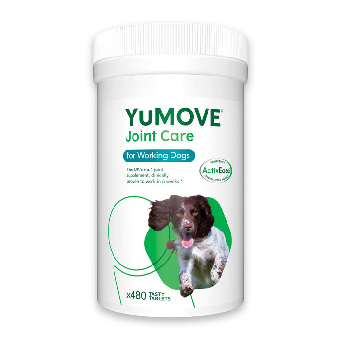 YuMOVE Working Dog | Joint Supplement for Working Dogs, with Glucosamine, Chondroitin, Green Lipped Mussel | All Ages and Breeds | 480 Tablets