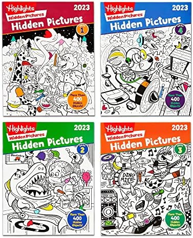 Highlights Hidden Pictures 2023 Special Edition Activity Books for Kids Ages 6 and Up - 4-Book Set of Travel-Friendly Seek-and-Find Activities with Hundreds of Hidden Objects