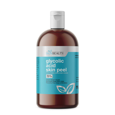 GLYCOLIC Acid 70% Skin Chemical Peel - Unbuffered - Alpha Hydroxy (AHA) For Acne, Oily Skin, Wrinkles, Blackheads, Large Pores,Dull Skin (4oz / 120ml)