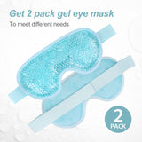 NEWGO Cold Eye Mask Cooling Eye Mask Eye Ice Pack for Puffiness, Reusable Ice Eye Mask Gel Eye Mask Frozen Eye Cold Compress for Dark Circles, Migraines, Stress Relief, Skin Care (Blue-2Pack)